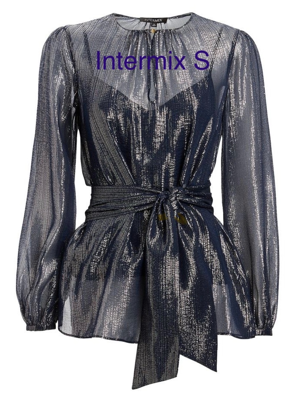 Intermix Juliet Metallic Striped Georgette